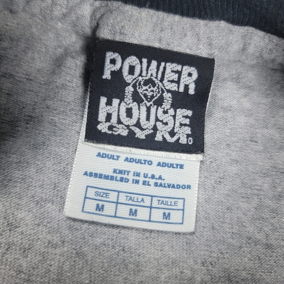 Vintage Powerhouse Gym Ringer T-Shirt Men's Medium Gray Black Palm Beach, FL - Picture 6 of 10
